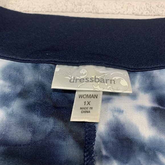 Dressbarn Women’s Top Blue Velvet Tie-Dye Burnout Sleeveless 1XL Beaded Neckline - Picture 11 of 13